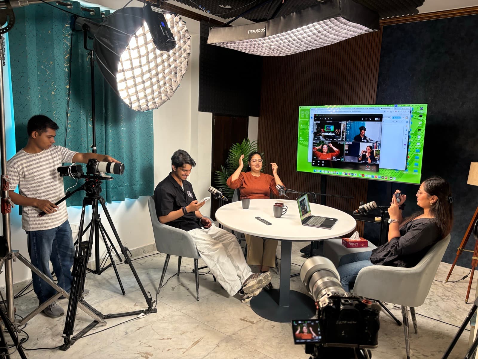 Podcast day in the studio